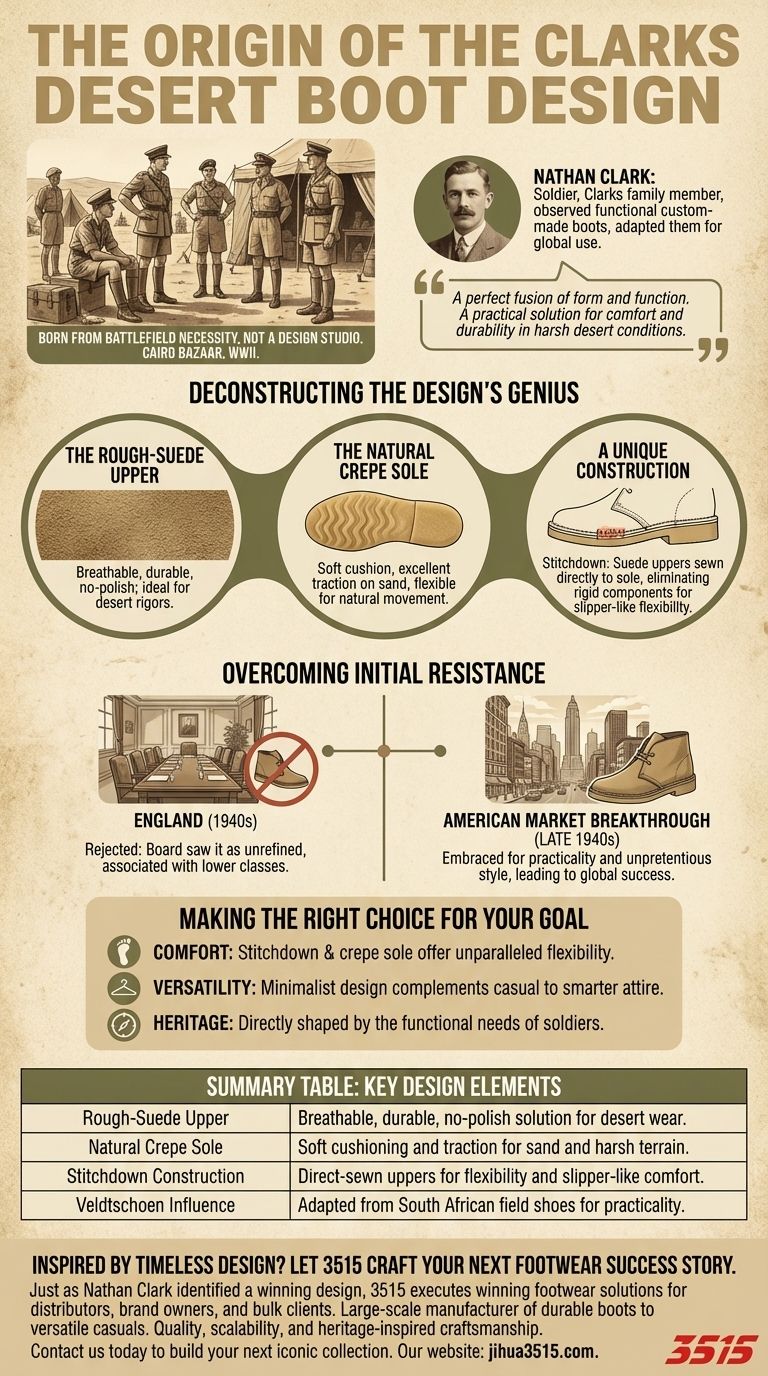 ¿Cuál fue el origen del diseño de las Clarks Desert Boot? Del campo de batalla de la Segunda Guerra Mundial a icono mundial Guía Visual