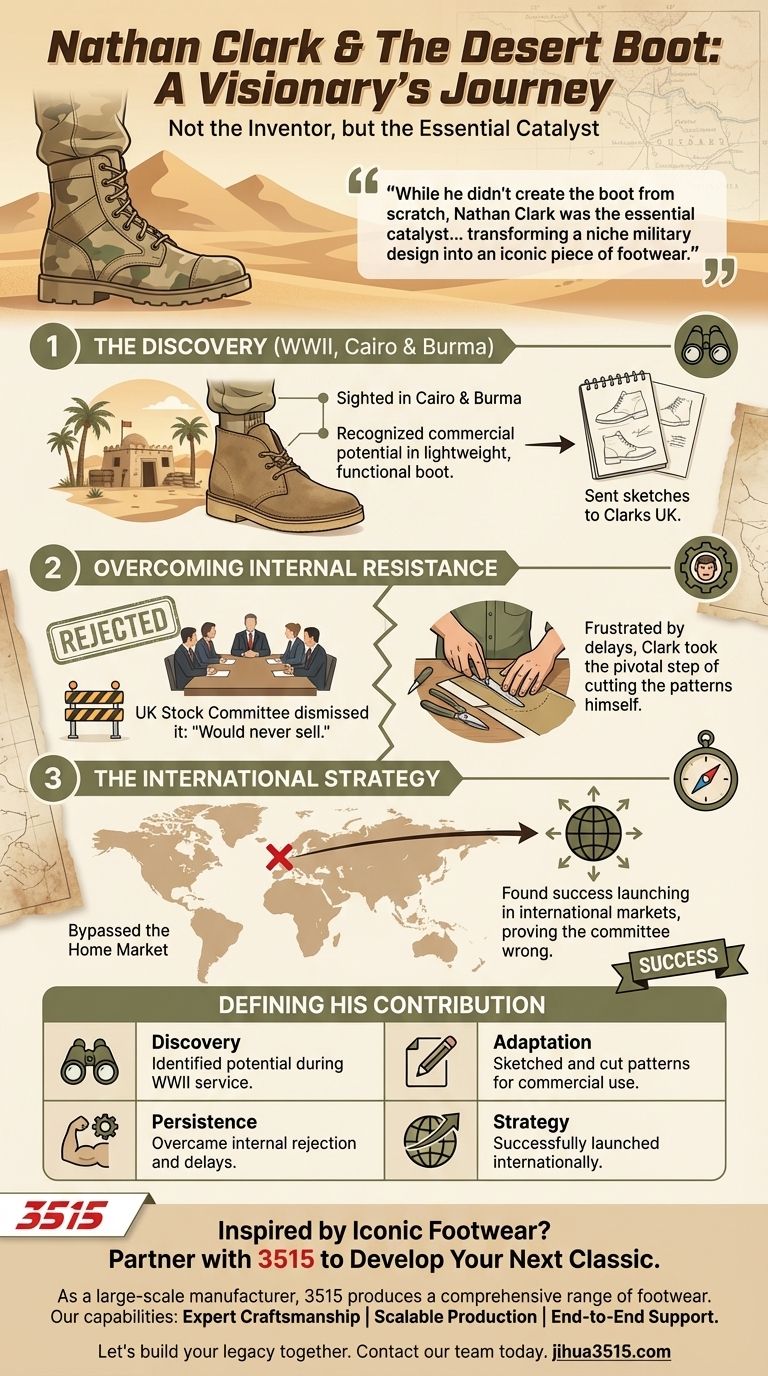 Wie hat Nathan Clark zum Desert Boot beigetragen? Der Visionär, der eine Ikone förderte Visuelle Anleitung