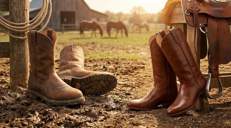 Quelles sont les différences entre les semelles en caoutchouc et en cuir pour les bottes de style western ? Traction vs. Sécurité en selle expliquée