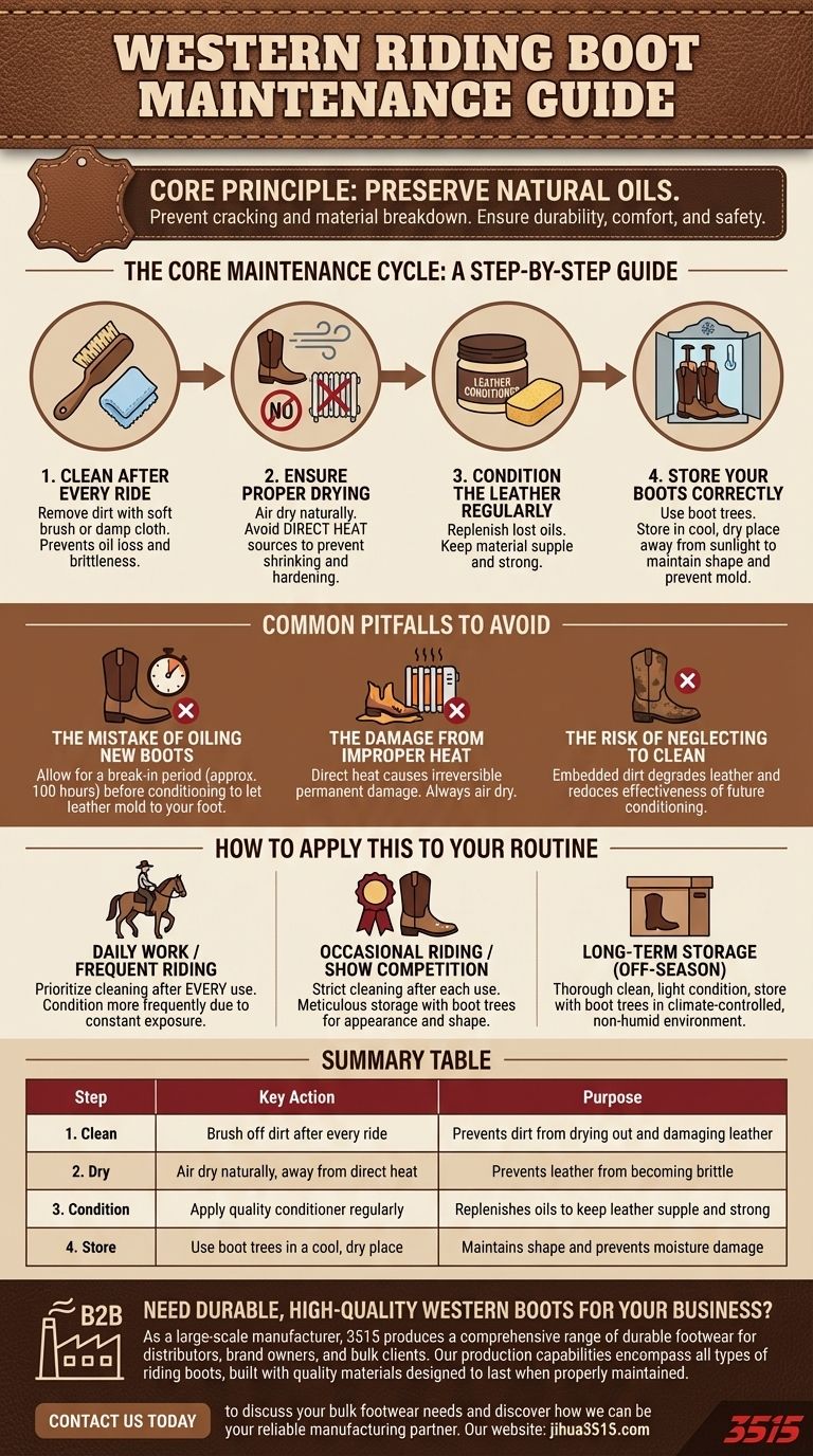 Wie sollten Westernreitstiefel richtig gepflegt werden? Eine Schritt-für-Schritt-Anleitung für Langlebigkeit Visuelle Anleitung
