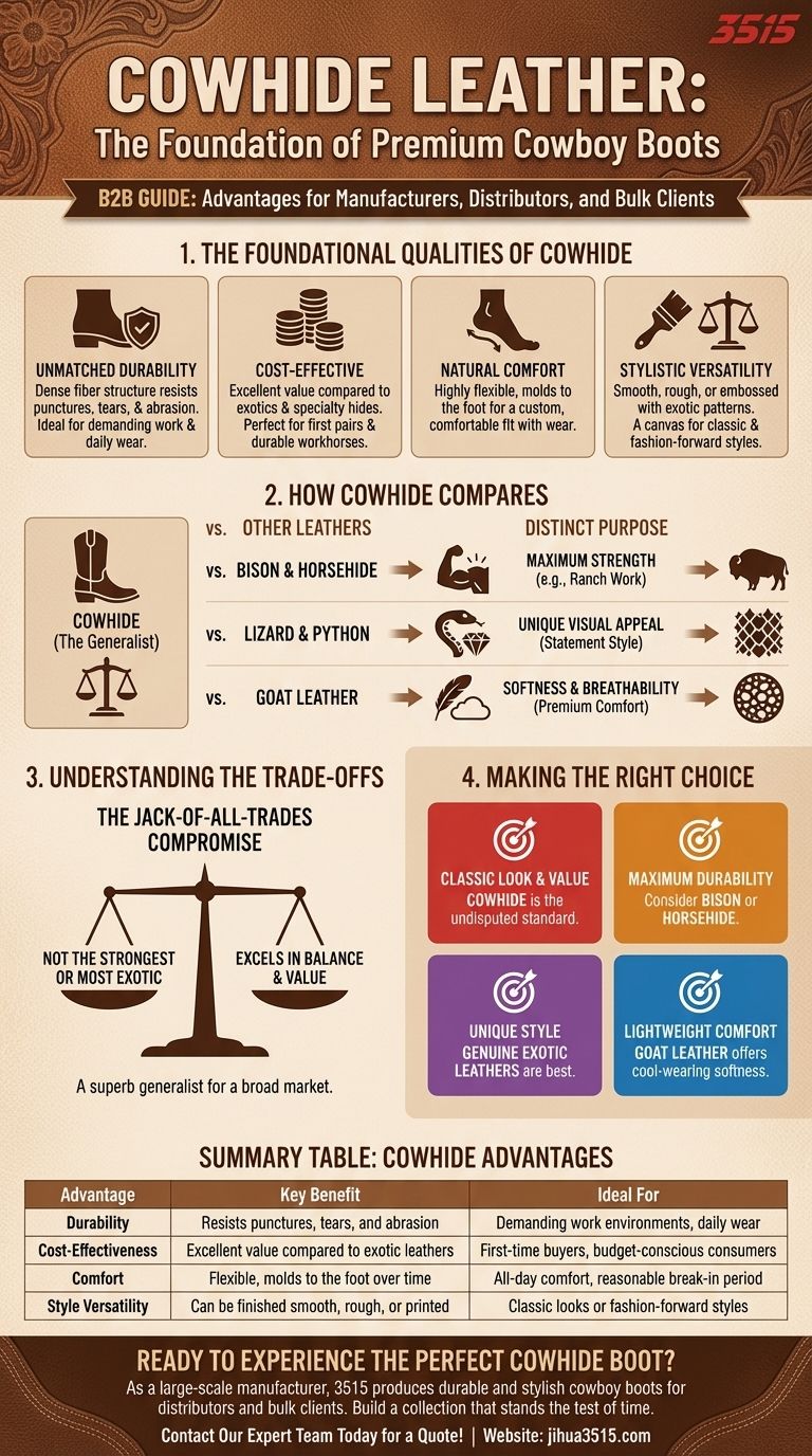 Was sind die Vorteile von Rindsleder für Cowboystiefel? Die ultimative Balance aus Haltbarkeit & Preis-Leistungs-Verhältnis Visuelle Anleitung