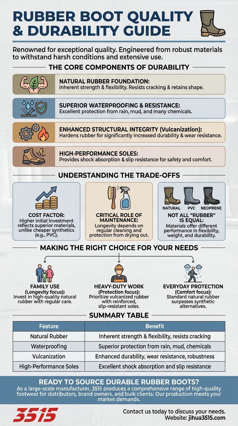 ¿Cuál es la calidad y durabilidad de las botas de goma? Diseñadas para un rendimiento duradero Guía Visual