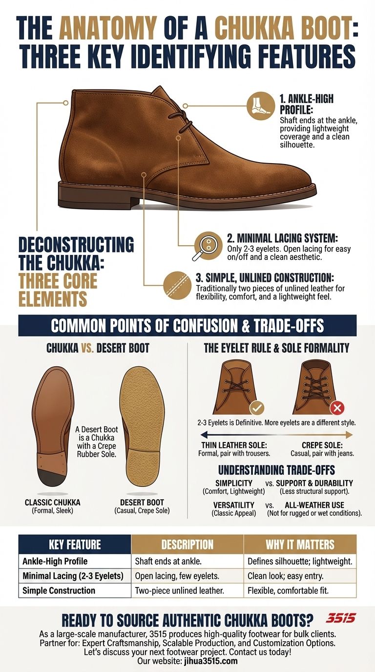 チャッカブーツの3つの重要な特徴は何ですか？時代を超越したスタイルをマスターする ビジュアルガイド
