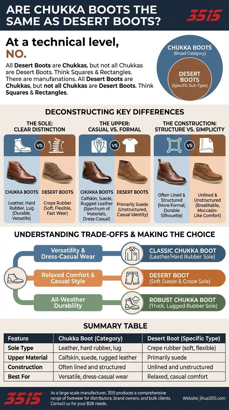 チャッカブーツとデザートブーツは同じものですか？ワードローブのための重要な違いを解読する ビジュアルガイド