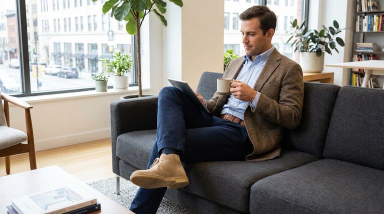 كيف يمكن تنسيق أحذية كلاركس الصحراوية لإطلالة مكتبية أنيقة وغير رسمية؟ أتقن المظهر المصقول والمهني