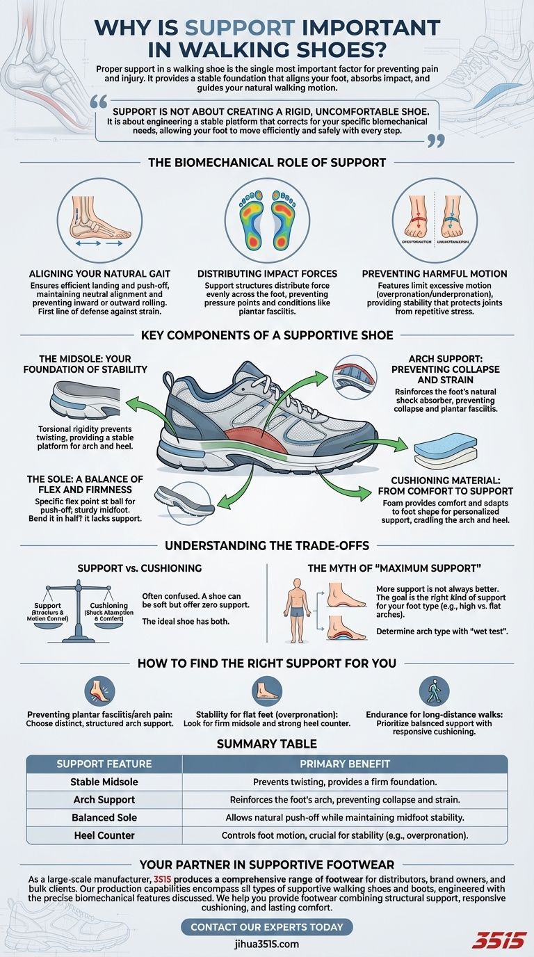 ウォーキングシューズにおけるサポートの重要性とは？適切な靴で痛みと怪我を防ぐ ビジュアルガイド
