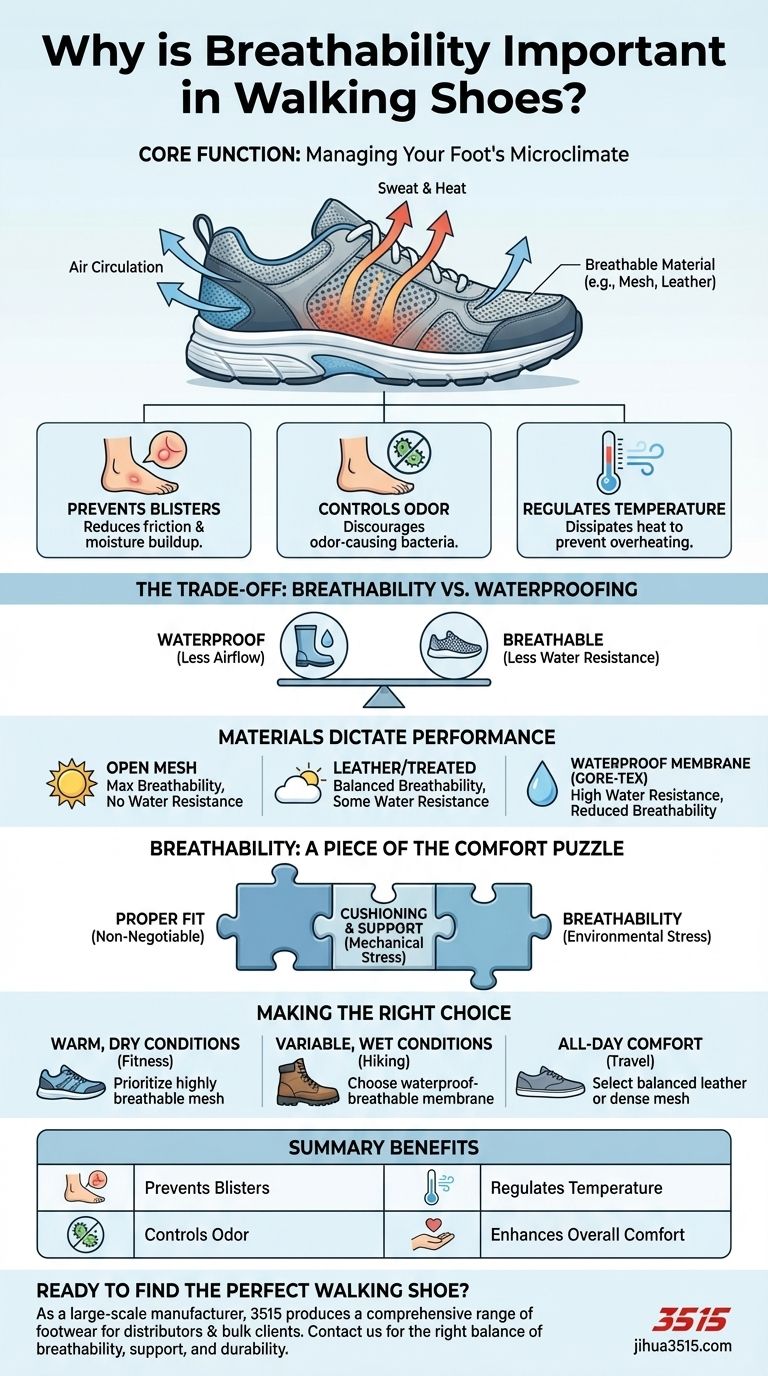 ¿Por qué es importante la transpirabilidad en el calzado para caminar? Previene ampollas y olores para caminatas cómodas Guía Visual