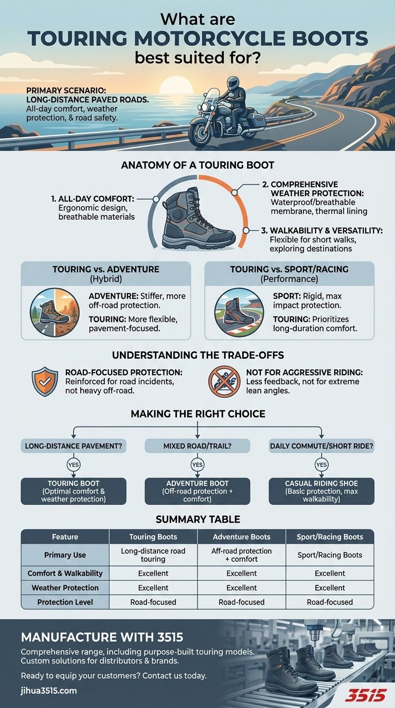 투어링 오토바이 부츠는 무엇에 가장 적합합니까? 장거리 편안함을 위한 완벽한 핏 찾기 시각적 가이드