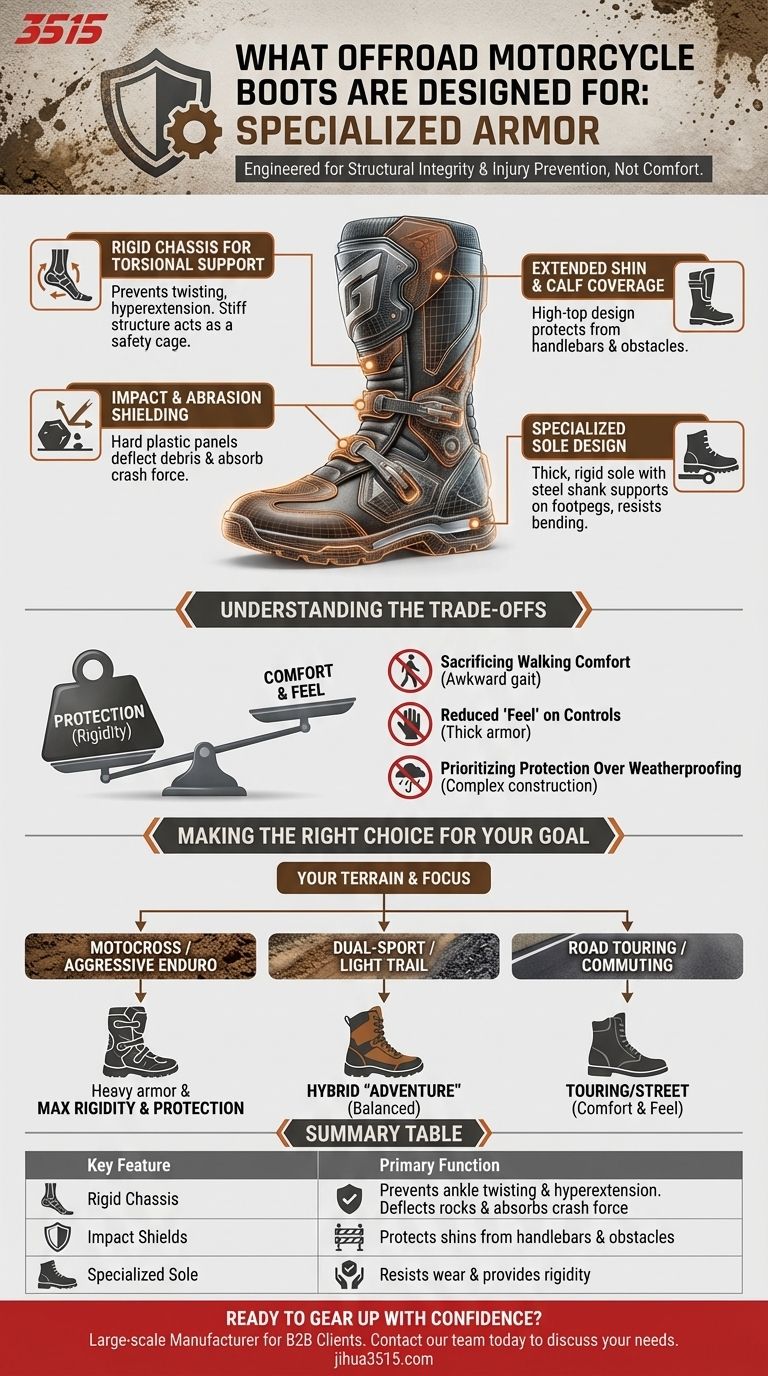 ¿Para qué están diseñadas las botas de moto de offroad? Protección esencial para los pilotos de dirt bike Guía Visual