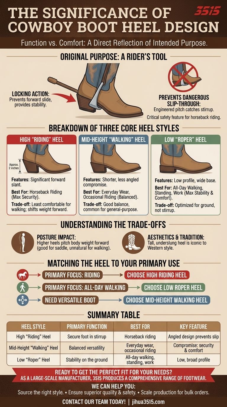 ¿Cuál es la importancia del diseño del tacón en las botas de vaquero? Elige el tacón adecuado para la función y el estilo Guía Visual