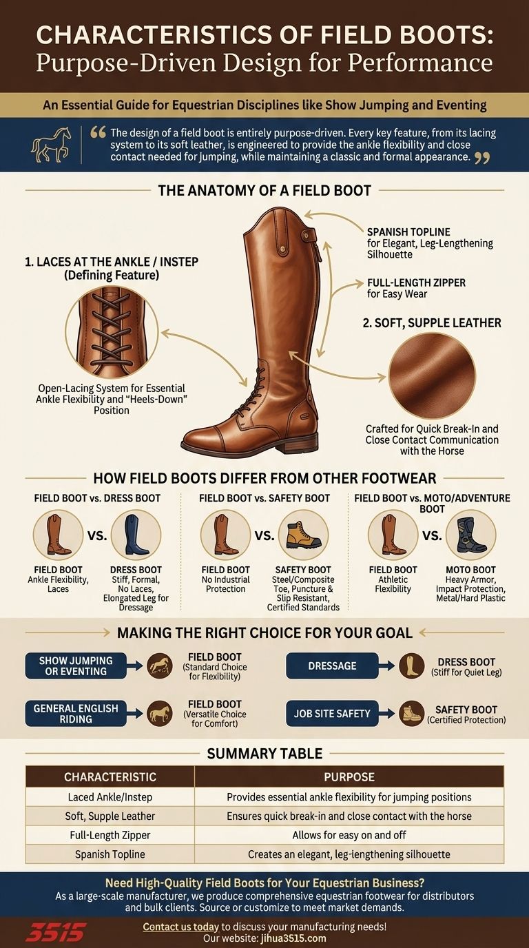 Quelles sont les caractéristiques des bottes de chasse ? Caractéristiques essentielles pour la performance équestre Guide Visuel