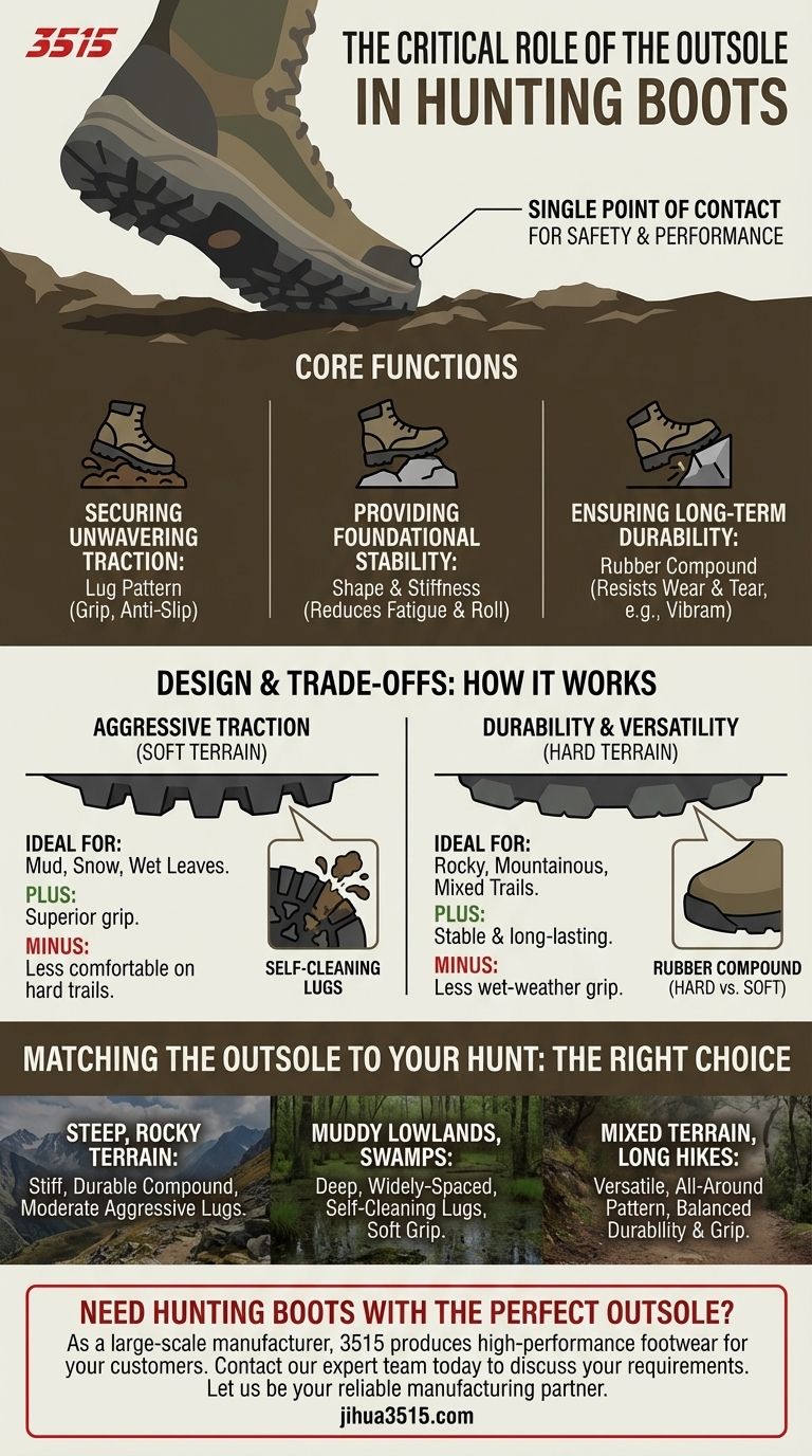 ما هو الدور الذي تلعبه النعل الخارجي في أحذية الصيد؟ دليلك إلى الجر والثبات والسلامة دليل مرئي
