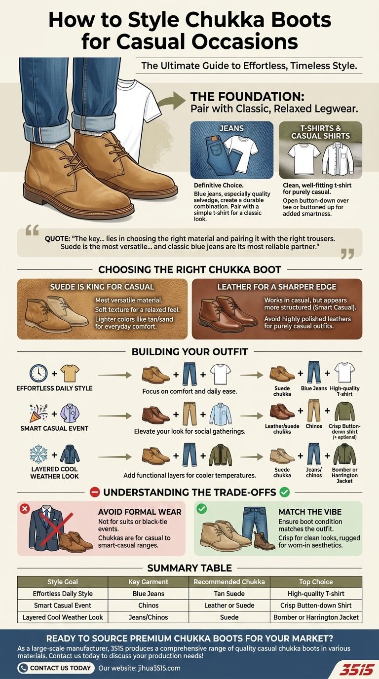 Comment styliser les bottines chukka pour des occasions décontractées ? Un guide pour un style quotidien sans effort Guide Visuel