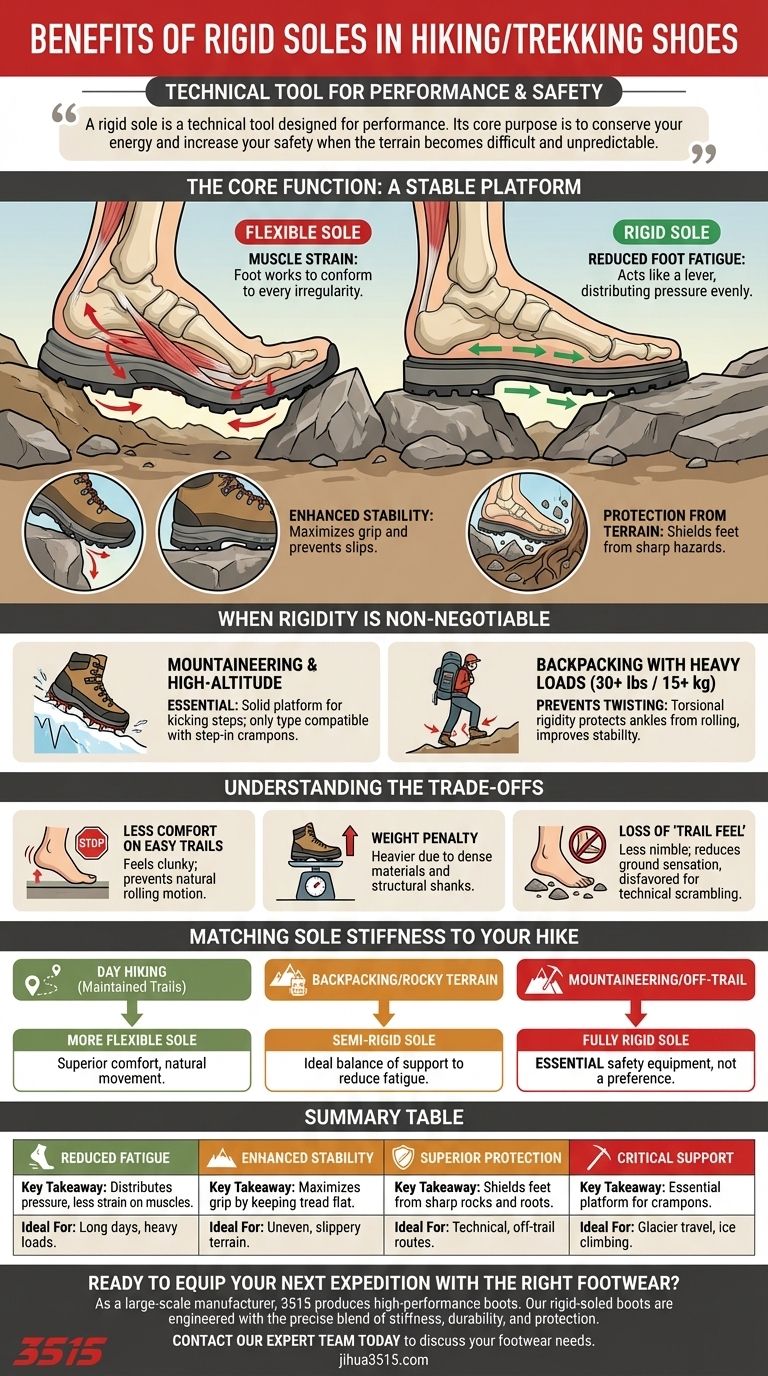 Quels sont les avantages des semelles rigides dans les chaussures de randonnée ou de trekking ? Maximiser la stabilité et la sécurité sur terrain accidenté Guide Visuel
