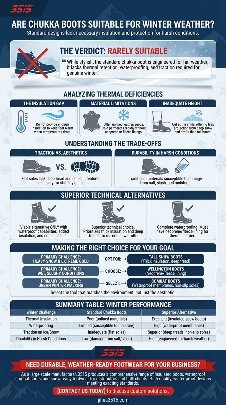 As botas chukka são adequadas para o clima de inverno? Descubra alternativas superiores para calor e segurança. Guia Visual