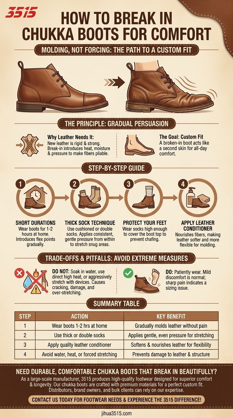 チャッカブーツを快適に履き慣らすには？カスタムフィットへの優しいガイド ビジュアルガイド
