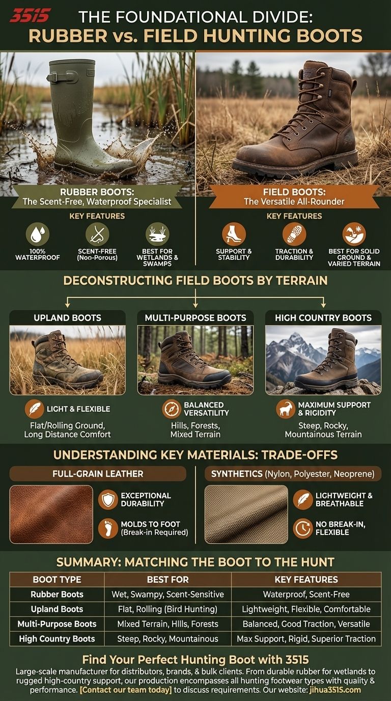 Quels sont les principaux types de bottes de chasse ? Choisissez la bonne botte pour votre terrain Guide Visuel