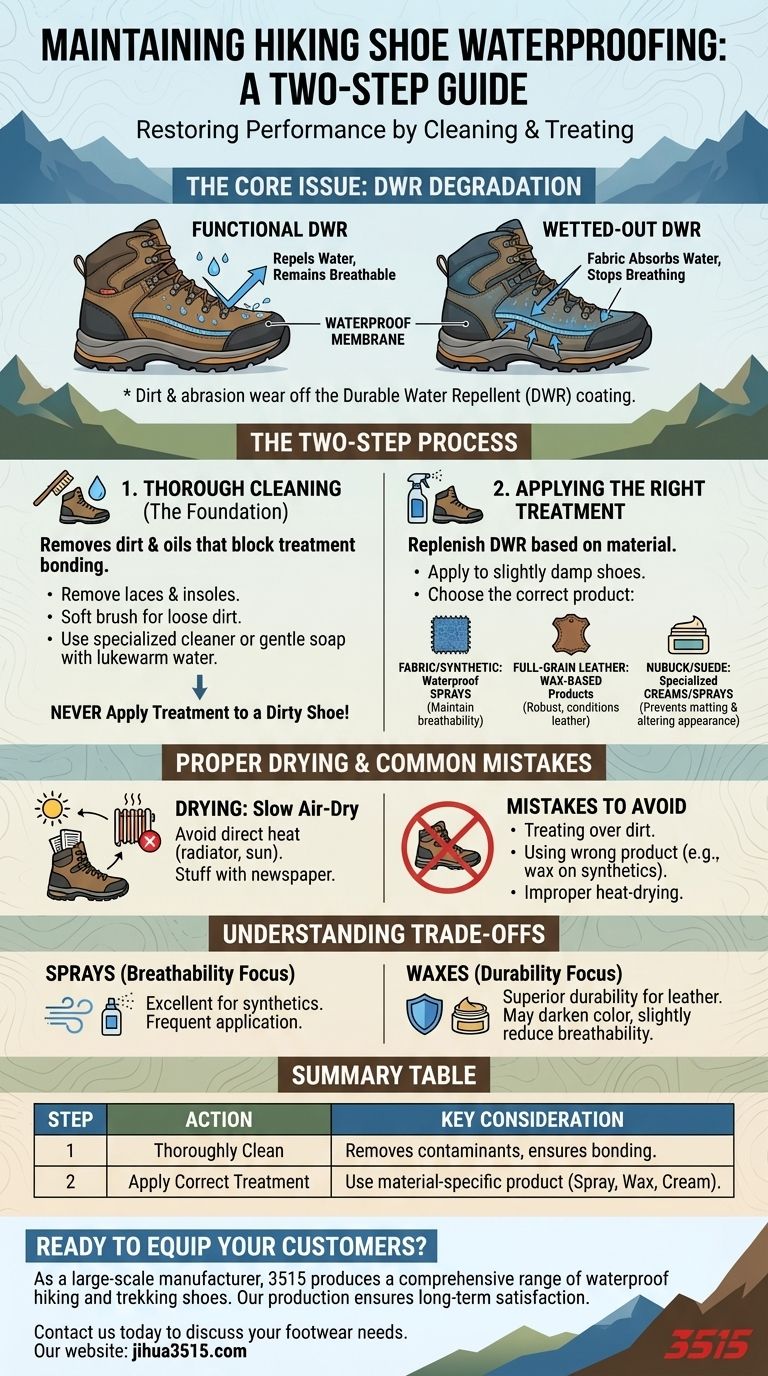 Comment entretenir l'imperméabilité des chaussures de randonnée ou de trekking ? Un guide simple en 2 étapes Guide Visuel