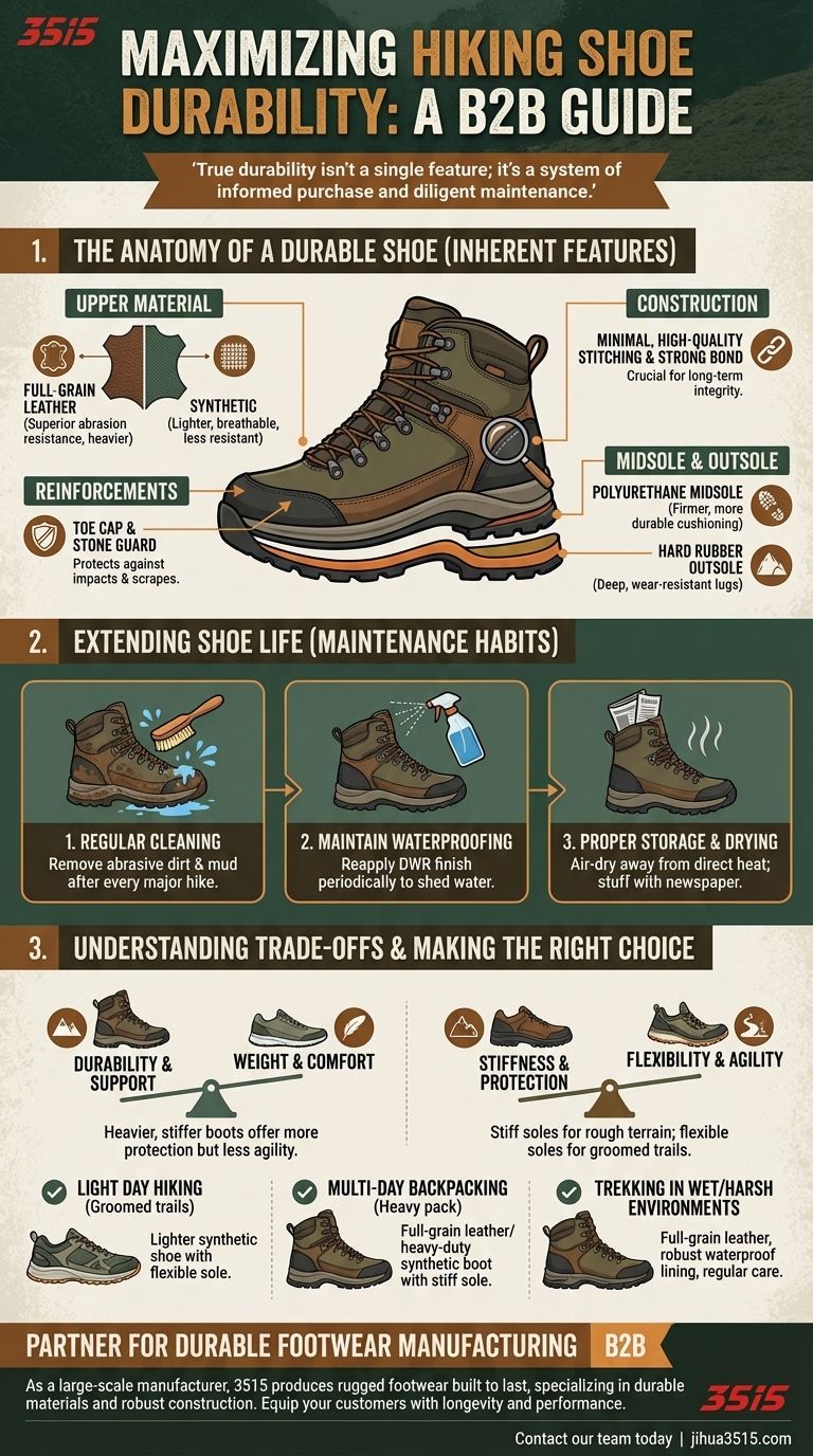 Comment maximiser la durabilité des chaussures de randonnée ou de trekking ? Choisissez la bonne construction et maîtrisez l'entretien Guide Visuel
