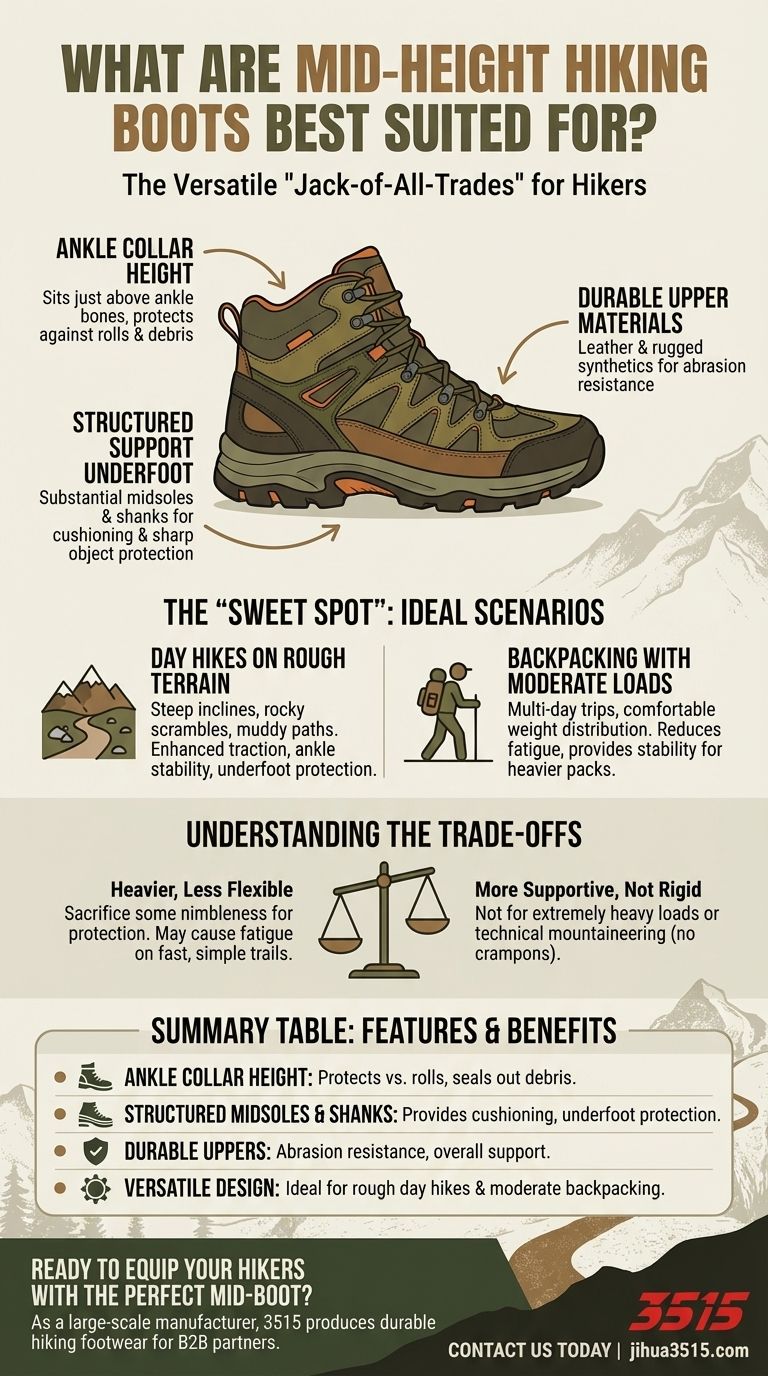 À quoi servent au mieux les chaussures de randonnée mi-hautes ? La chaussure polyvalente pour les sentiers difficiles Guide Visuel