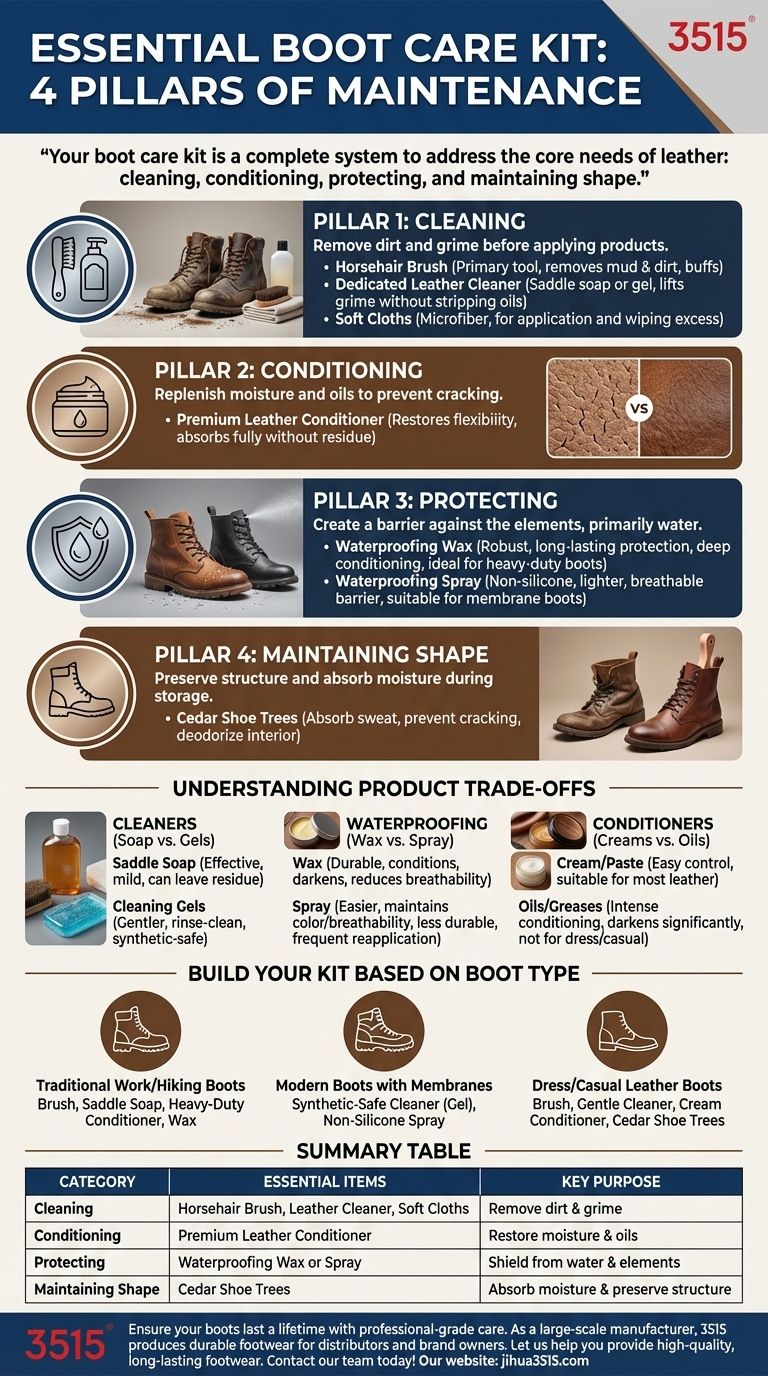 Quais itens são essenciais para um kit de cuidados com botas? Um guia completo para preservar seu calçado Guia Visual