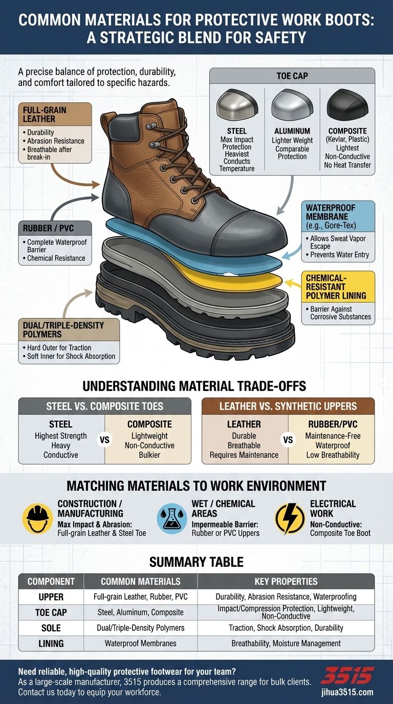 Quais materiais são usados em botas de trabalho de proteção? Um guia sobre durabilidade e segurança Guia Visual