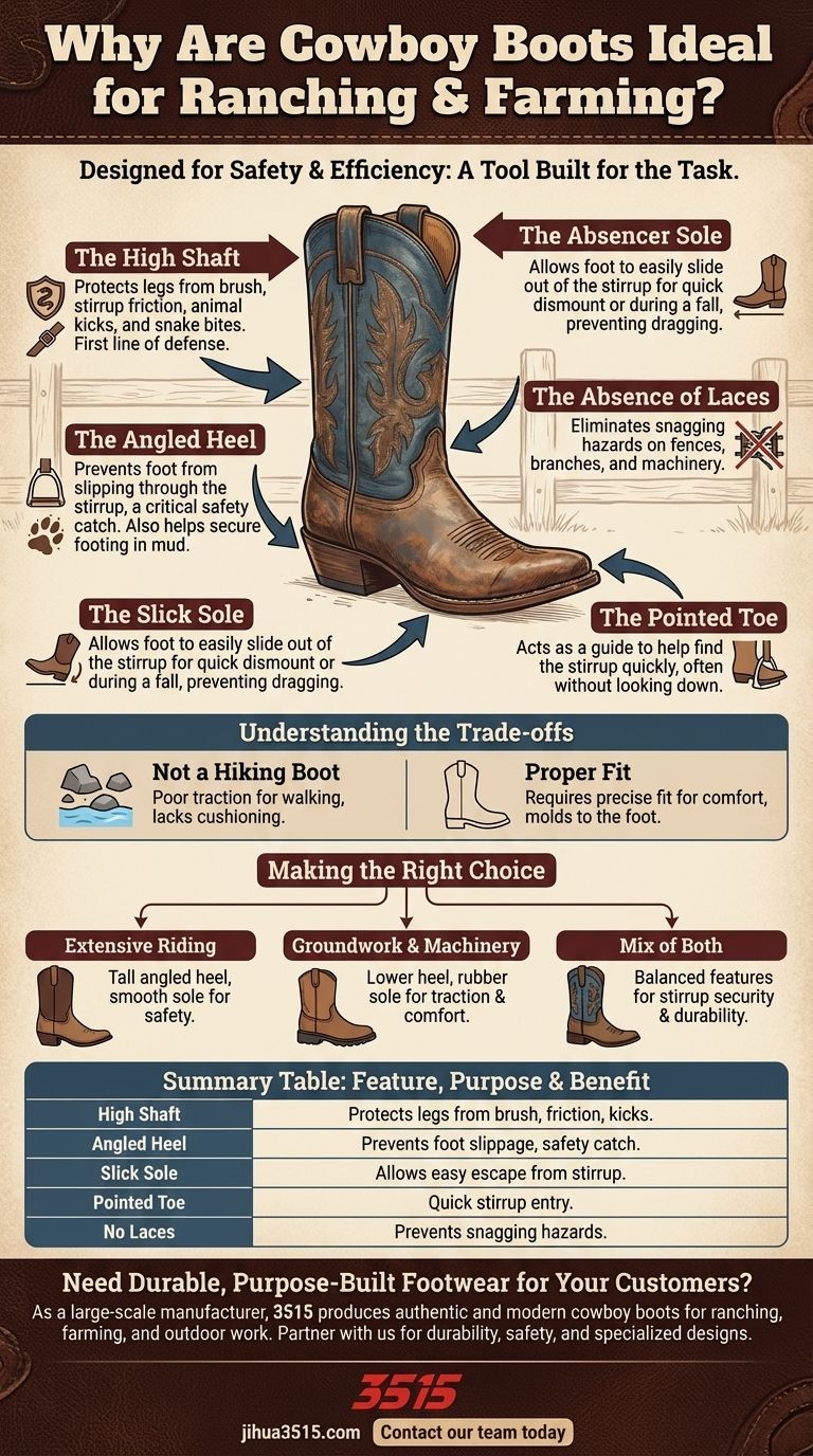 Pourquoi les bottes de cowboy sont-elles idéales pour l'élevage et l'agriculture ? Le guide ultime de la sécurité et de la performance Guide Visuel