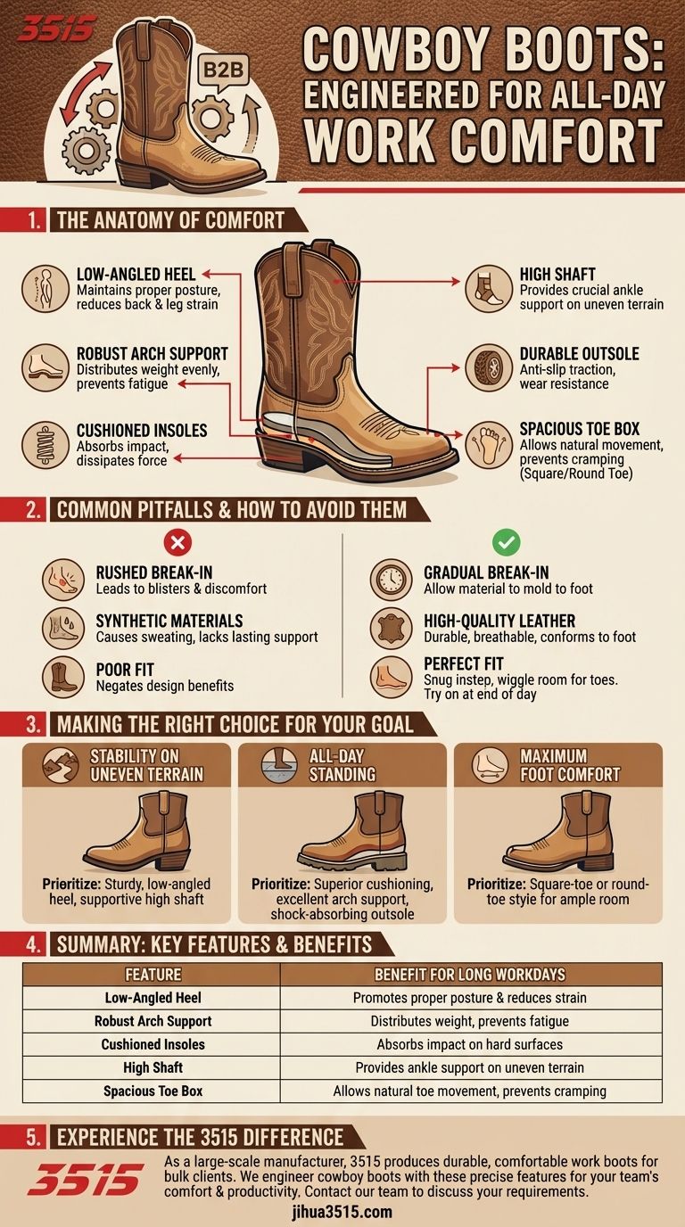 長時間の労働日でもカウボーイブーツが快適さを高める方法とは？終日サポート＆安定性を解き放つ ビジュアルガイド