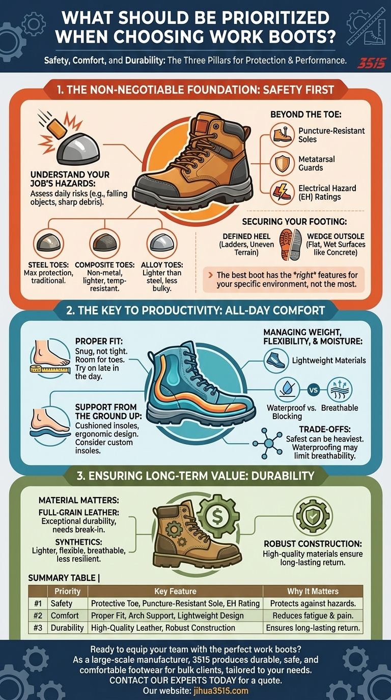 What should be prioritized when choosing work boots? The Ultimate Guide to Safety, Comfort & Durability Visual Guide