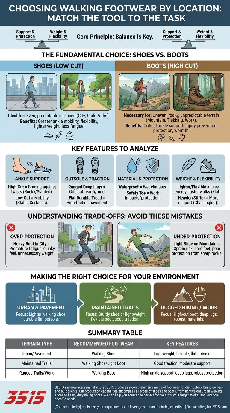 根据地点选择步行鞋时应考虑哪些因素？让您的鞋子与您的地形相匹配 图解指南