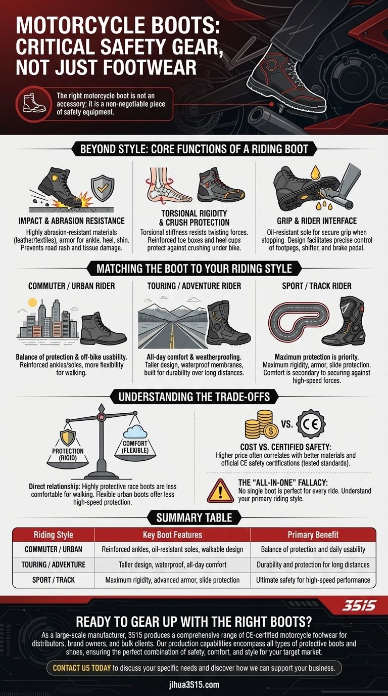 ¿Cuál es la importancia de elegir las botas de moto adecuadas? Equipo esencial para la máxima seguridad y control Guía Visual