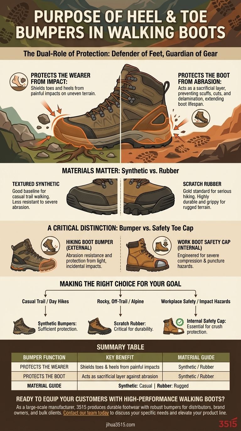 Каково назначение носочного и пяточного бамперов в треккинговых ботинках? Обеспечение комфорта ног и долговечности ботинок Визуальное руководство