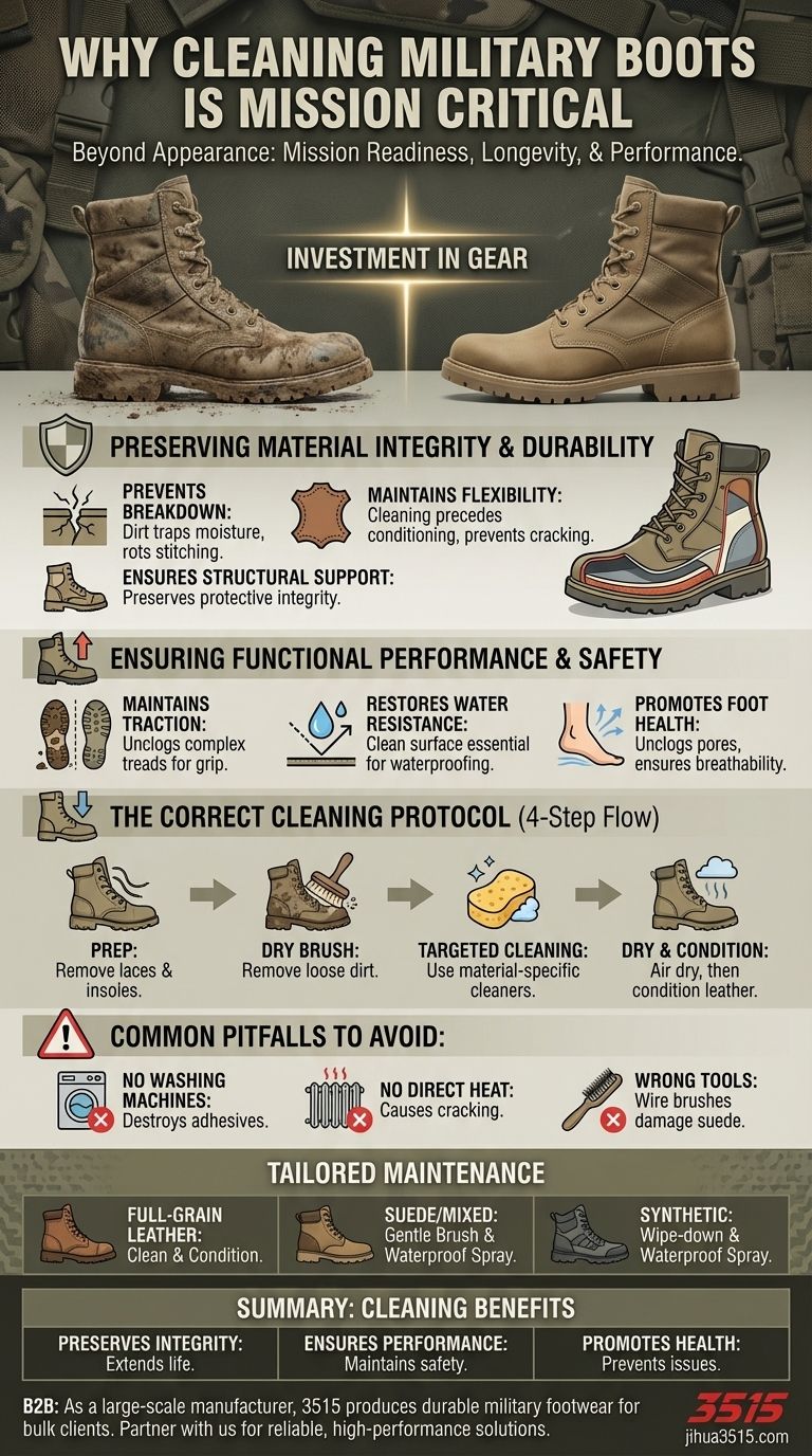 Perché è importante pulire gli stivali militari? Garantire la prontezza della missione e la longevità Guida Visiva