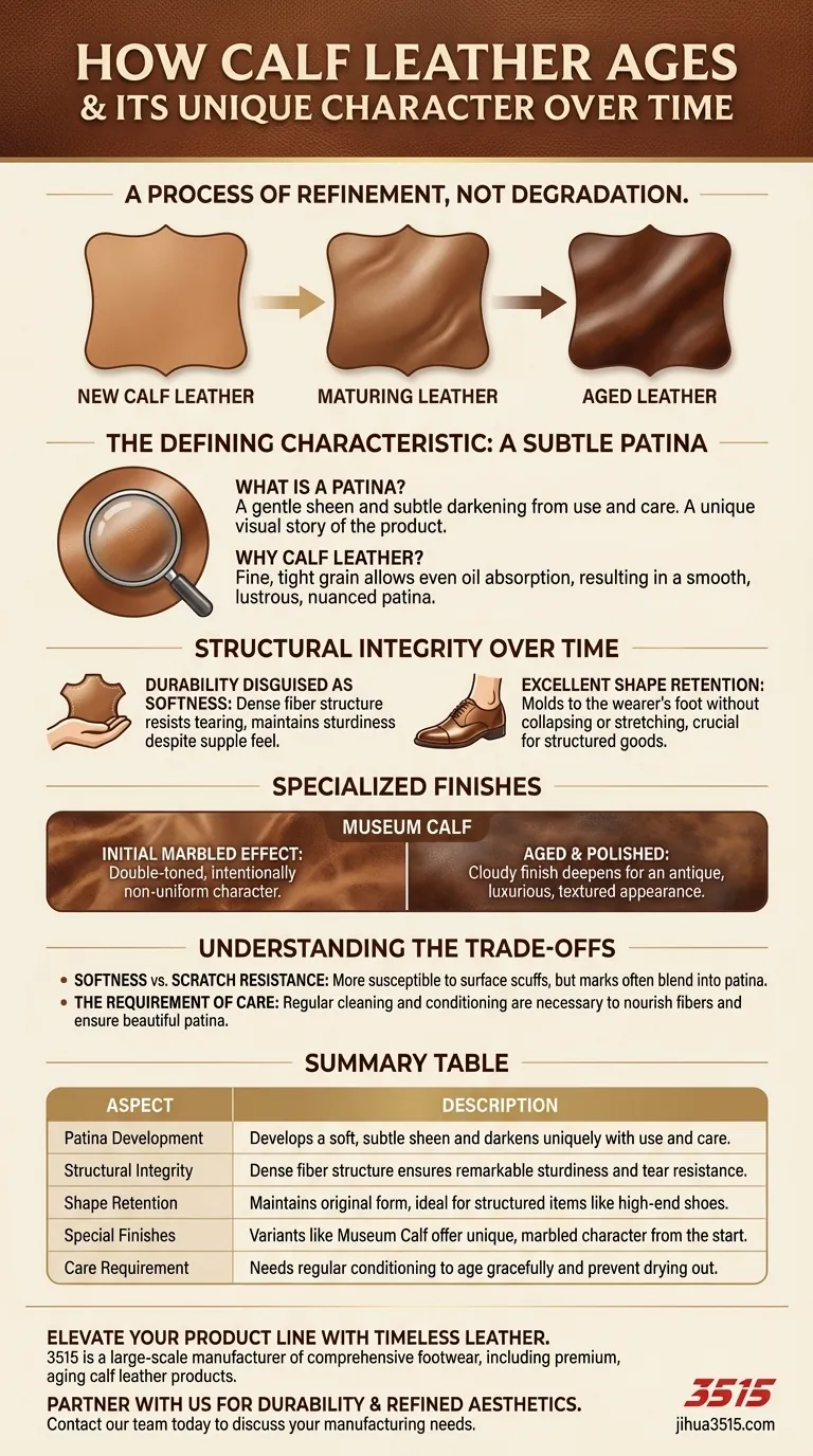 송아지 가죽은 어떻게 숙성되며 시간이 지남에 따라 무엇이 독특하게 만드나요? 시간의 흐름에 따른 세련됨의 미학 시각적 가이드