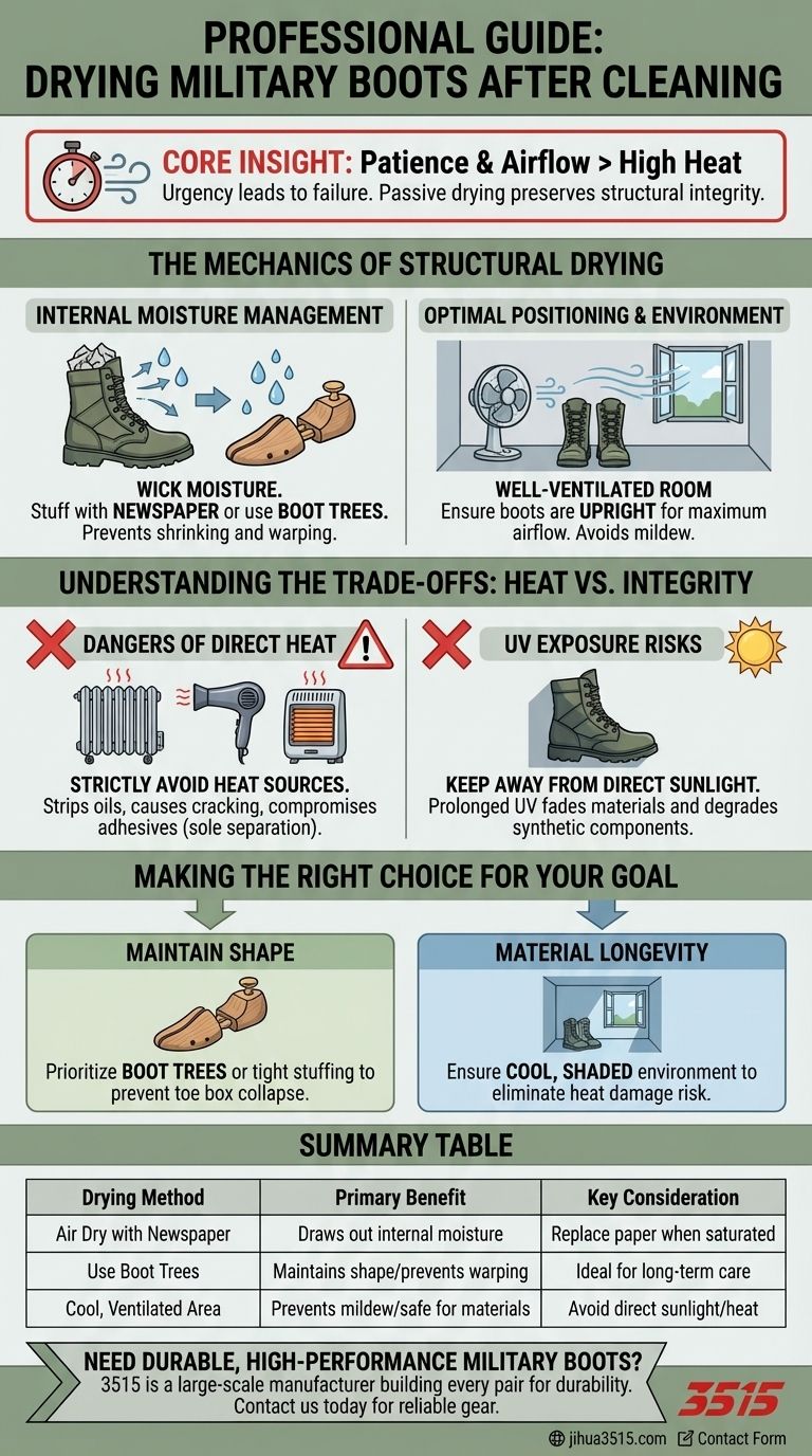 Comment sécher les bottes militaires après le nettoyage ? La clé pour préserver l'intégrité de votre équipement Guide Visuel
