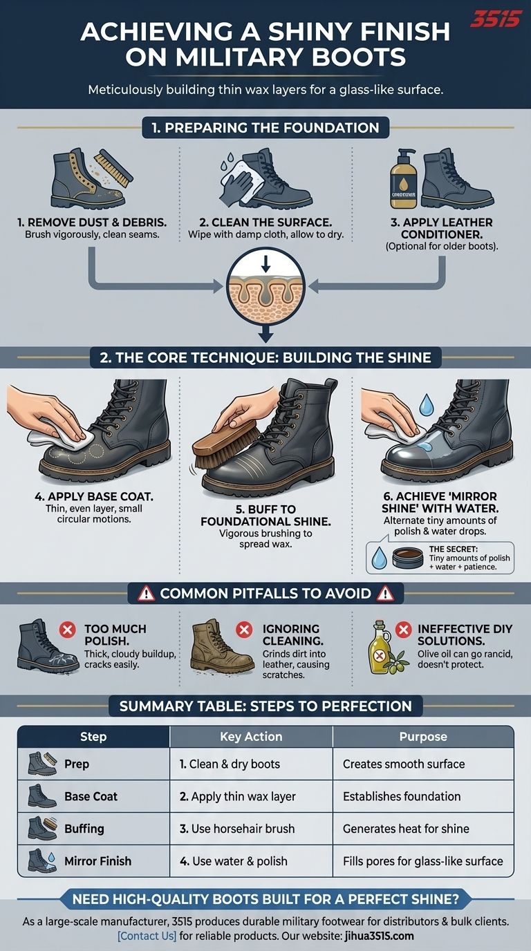 Comment obtenir une finition brillante sur des bottes militaires ? Un guide étape par étape pour un miroir brillant Guide Visuel