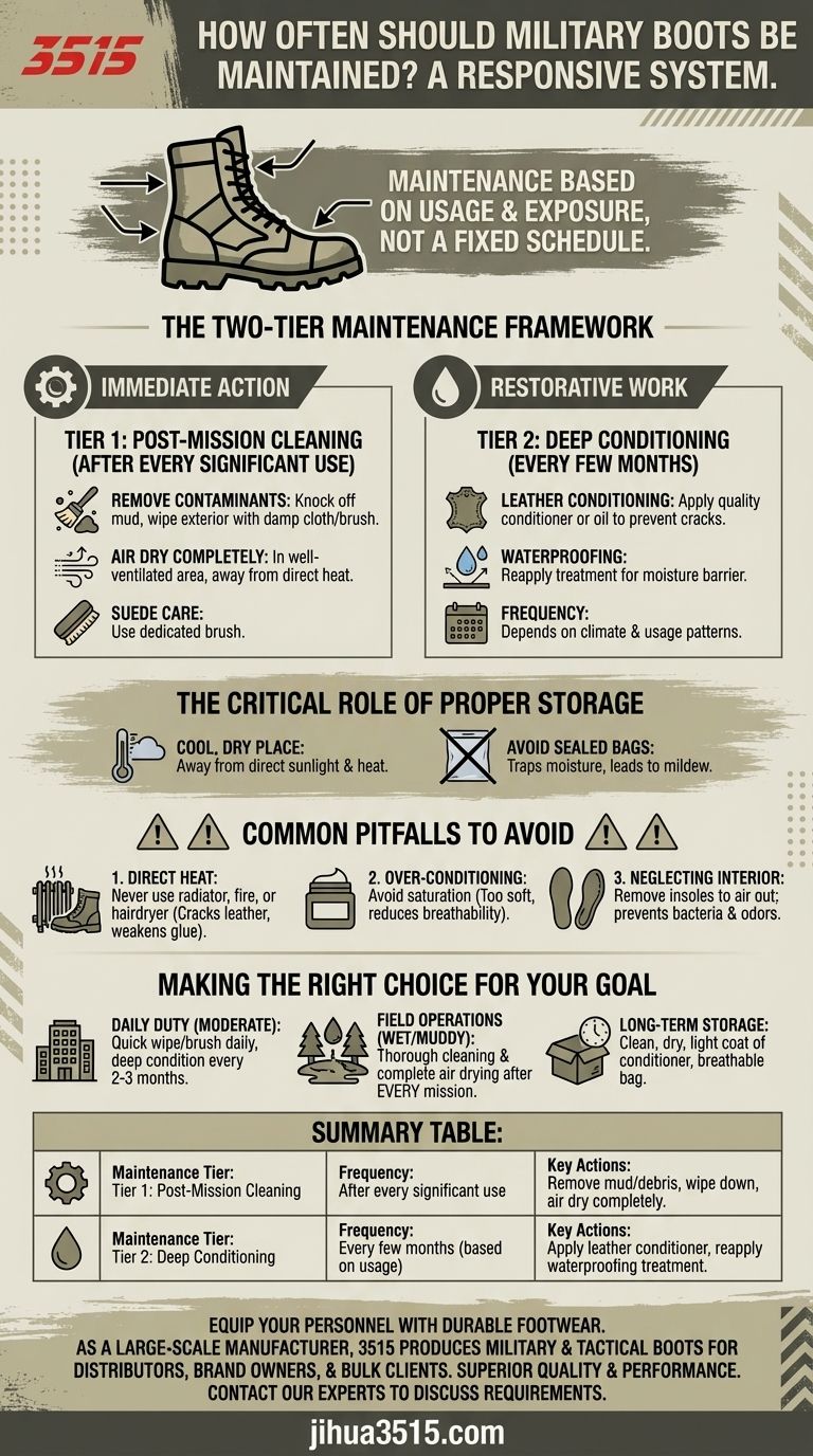¿Con qué frecuencia se debe mantener el calzado militar? Una guía proactiva para maximizar la vida útil de las botas Guía Visual