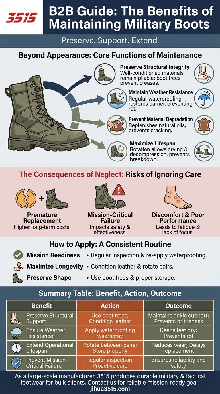 Quels sont les avantages de l'entretien des bottes militaires ? Assurer la préparation à la mission et maximiser la durée de vie Guide Visuel