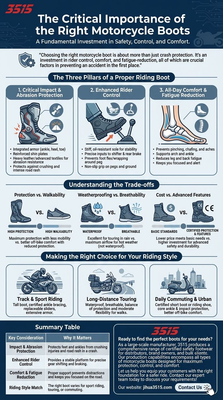 Quelle est l'importance globale de choisir les bonnes bottes de moto ? Protégez votre conduite du sol jusqu'en haut Guide Visuel