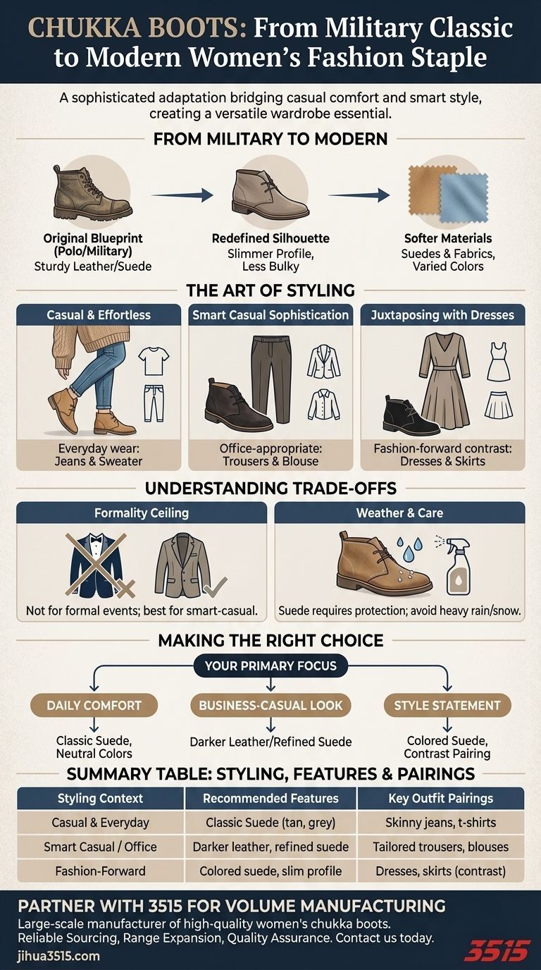 ¿Cómo se han incorporado las botas chukka en la moda femenina? Una guía de estilo versátil Guía Visual