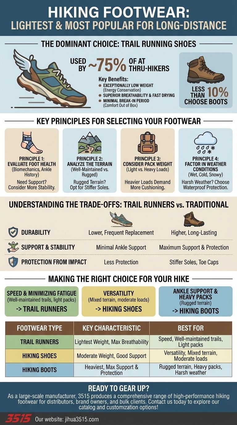 Welche Art von Wanderschuhen ist am leichtesten und beliebtesten? Trailrunner dominieren Langstreckenwanderungen Visuelle Anleitung