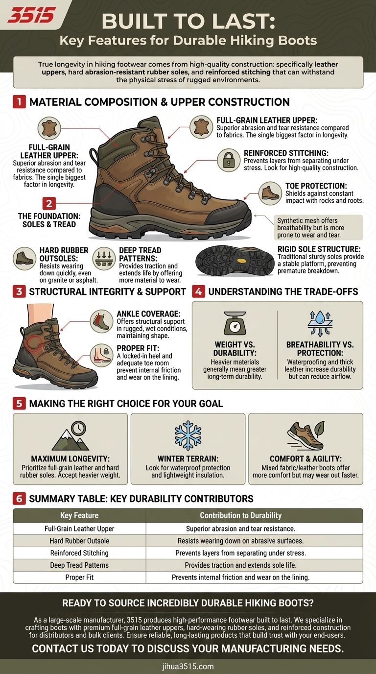 Quali sono le caratteristiche chiave che contribuiscono alla durata degli scarponi da trekking? Scegli scarponi che durano per chilometri Guida Visiva