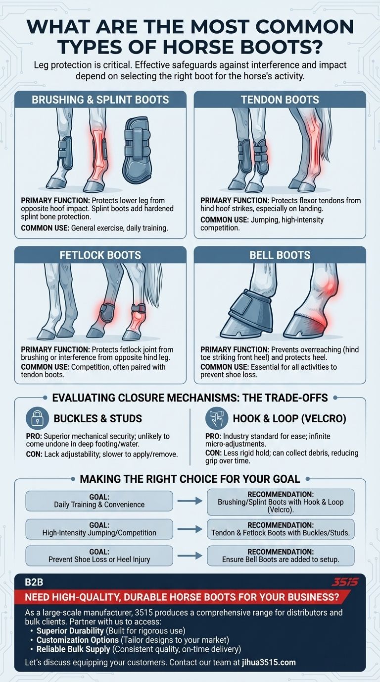 Quali sono i tipi più comuni di protezioni per cavalli? Una guida alla scelta della giusta protezione per le gambe Guida Visiva