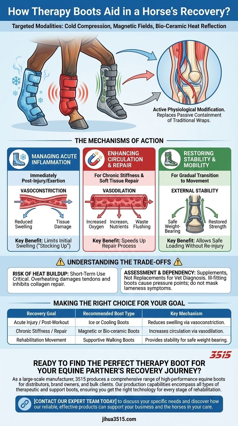 治療用ブーツは馬の回復をどのように助けるのか？ターゲットを絞ったテクノロジーで治癒を加速 ビジュアルガイド