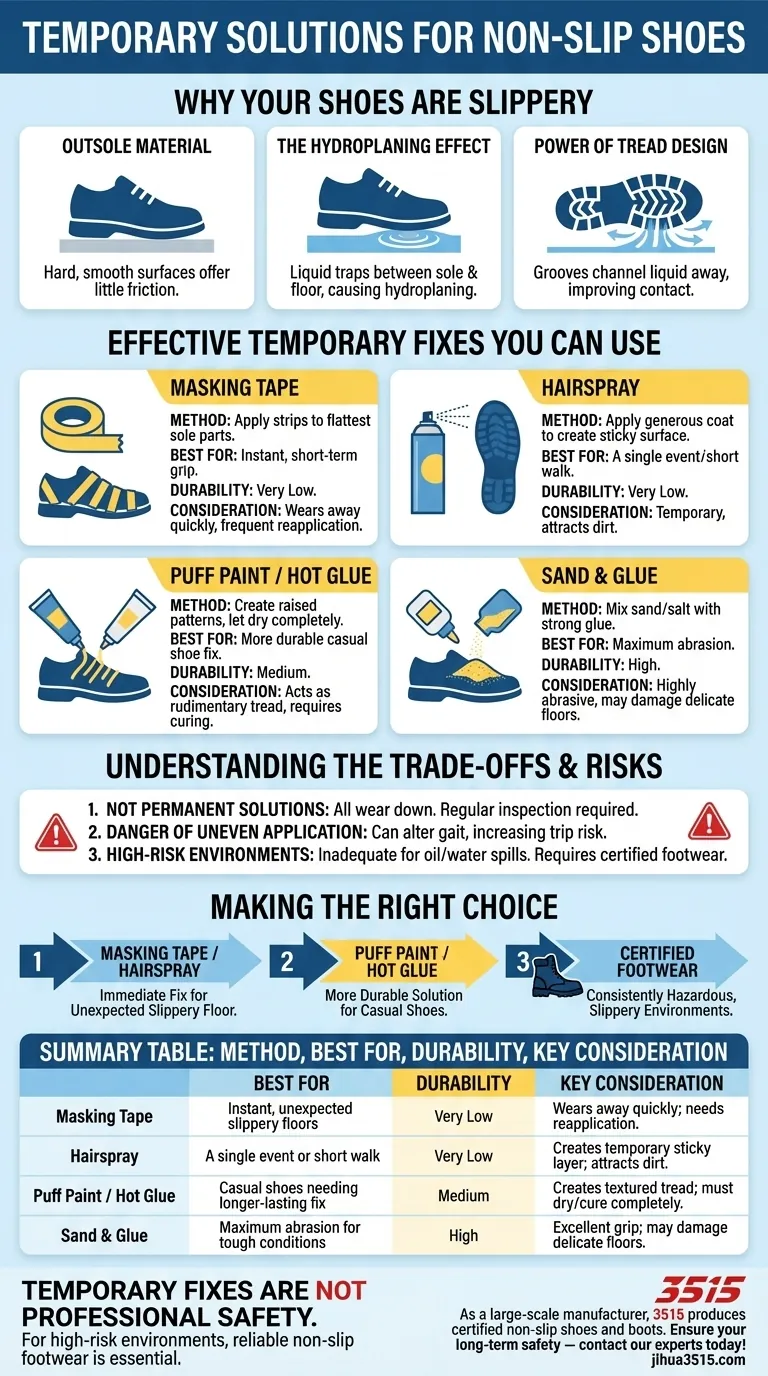 Quelle est la solution temporaire pour rendre les chaussures antidérapantes ? Solutions rapides pour une adhérence immédiate Guide Visuel