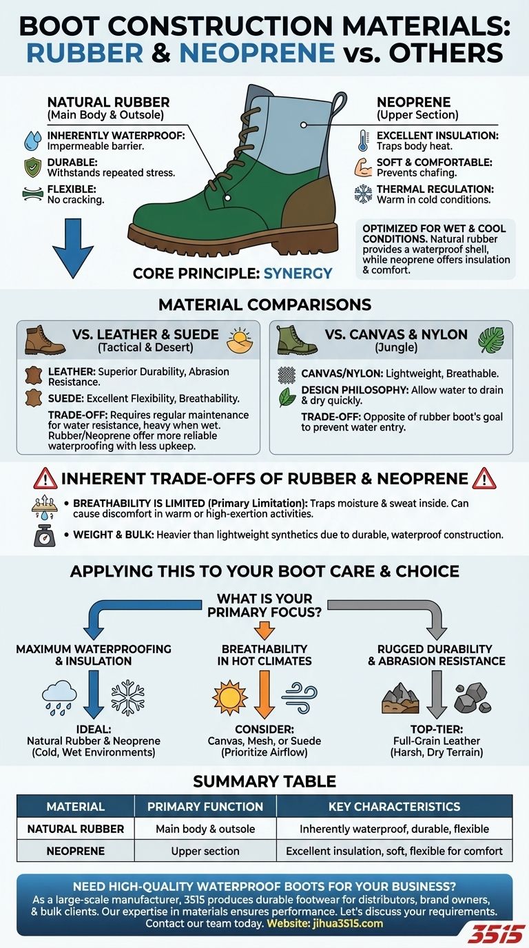 Quels matériaux sont utilisés dans la construction des bottes mentionnées dans le guide d'entretien ? Débloquez des performances d'étanchéité supérieures Guide Visuel