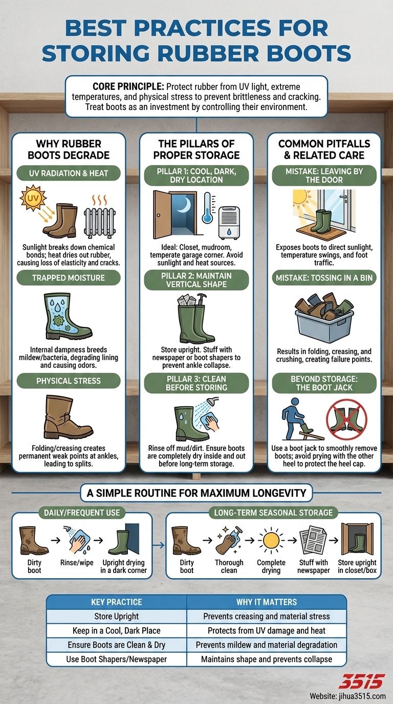 Was sind die besten Praktiken für die Lagerung von Gummistiefeln? Schützen Sie Ihre Investition über Jahre hinweg Visuelle Anleitung