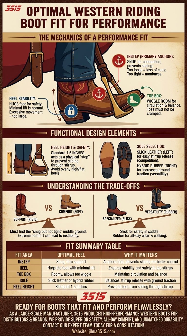 最適なパフォーマンスのためにウエスタンブーツはどのようにフィットさせるべきですか？完璧で安全なフィット感を見つけましょう ビジュアルガイド