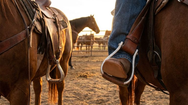 What types of soles are recommended for Western riding boots and why? Prioritize Safety and Performance