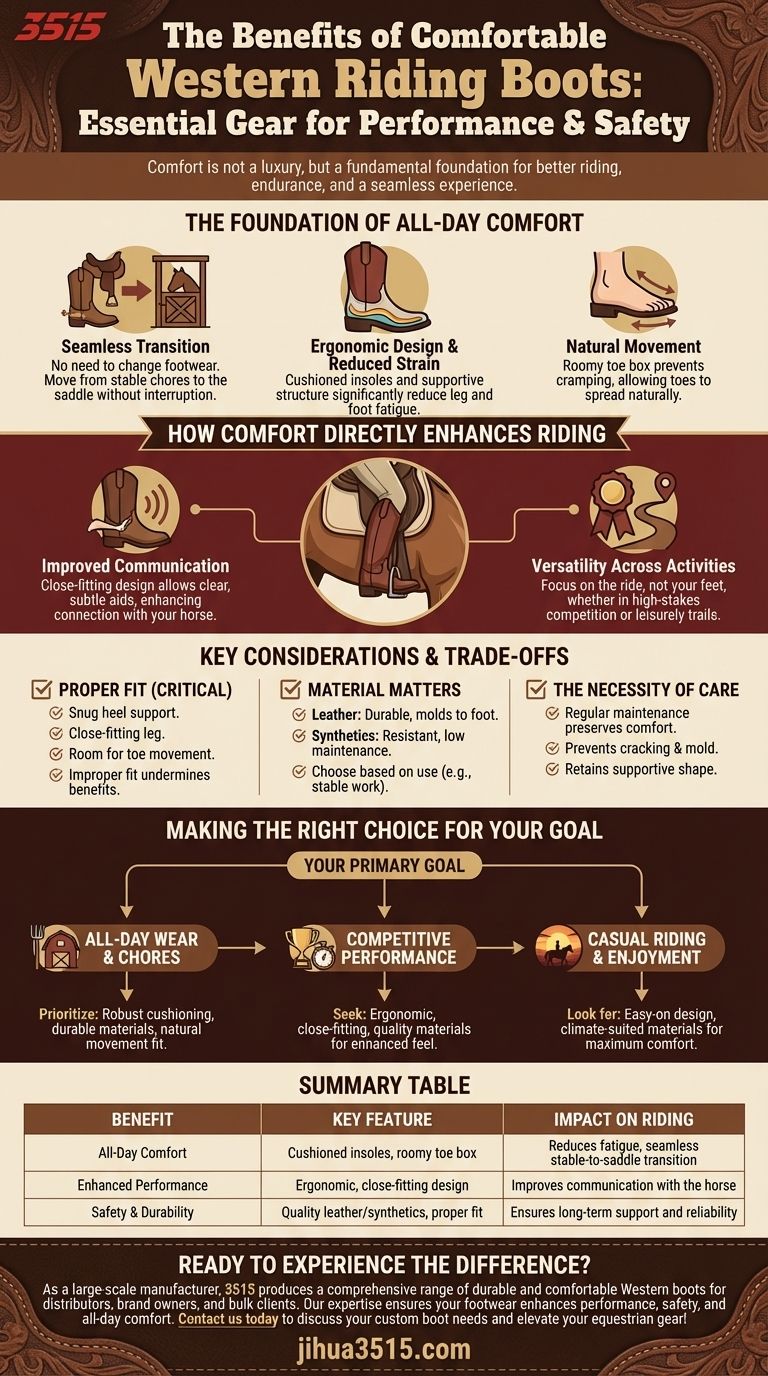 ¿Cuáles son los beneficios de las cómodas botas de montar occidentales? Mejora el rendimiento y la comodidad durante todo el día Guía Visual